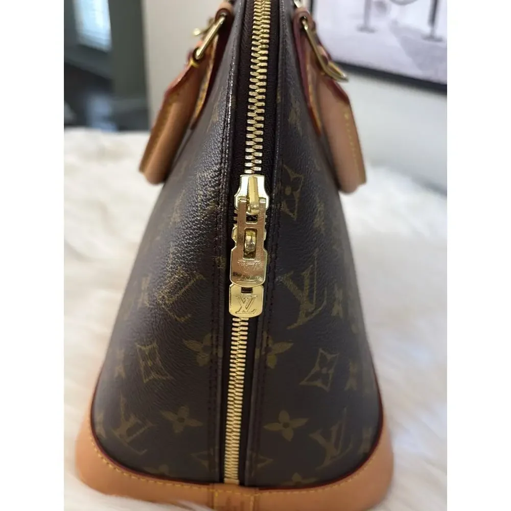 Louis Vuitton Monogram Alma Satchel in Brown and Tan